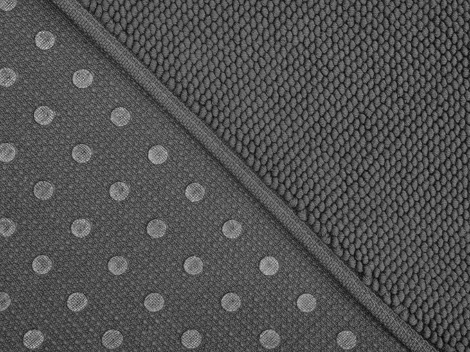 Cotton Paradise 100% Cotton Non Slip Bath Mats for Bathroom, 20x34 inch Soft Absorbent Quick Dry Machine Washable Floor Bath Mat, Dark Gray