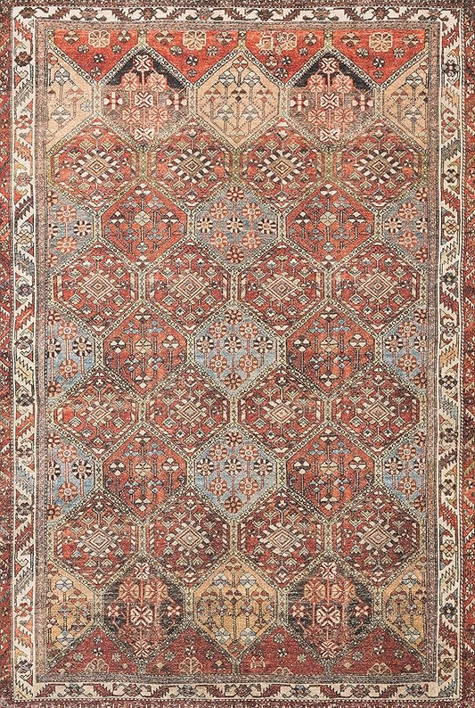 Loloi Loren Collection LQ-16 Spice/Multi 7'-6" x 9'-6" Area Rug