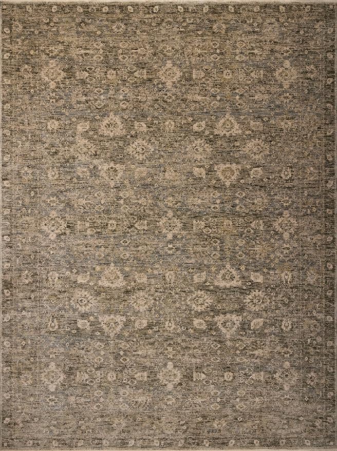 Loloi Magnolia Home by Joanna Gaines Junie Collection JUE-06 Lagoon/Natural 9'-6" x 9'-6", .38" Pile Height, Round Area Rug