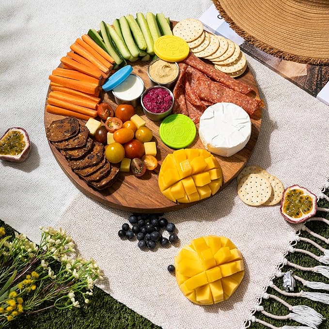 Everusely - Stainless Steel Food Containers - 3 Pack, Summer - Metal Lunch Box - Nesting Snack Containers for Office, Home Food Storage - Leakproof Silicone Lids - Dishwasher and Freezer Safe