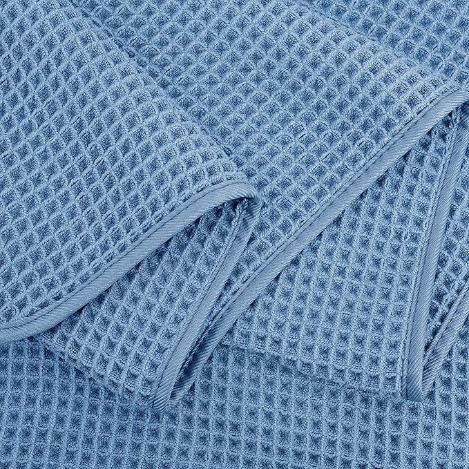 POLYTE 430 GSM Microfiber Quick Dry Lint Free Bath Sheet, 70 x 35 in, Set of 2 (Waffle Weave)