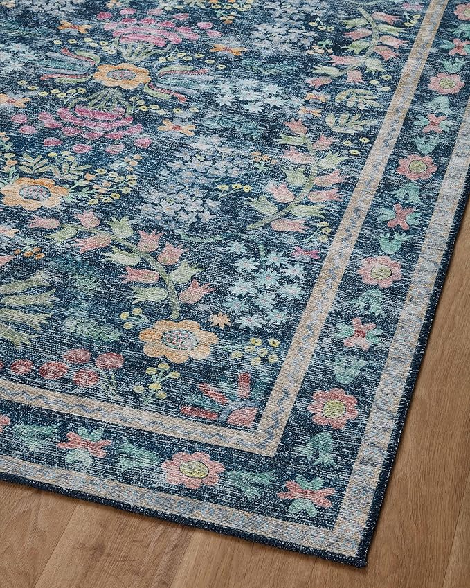 Loloi Rifle Paper Co. Maison Collection MAO-06 Blue/Multi 5'-0" x 7'-6", .19" Pile Height, Area Rug