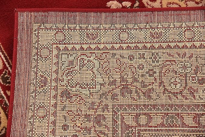 Unique Loom Reza Collection Traditional Persian Style Area Rug, 6 x 9 ft, Burgundy/Ivory