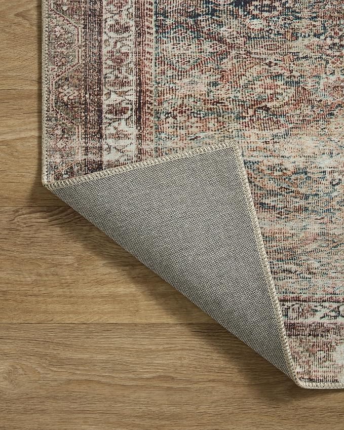 Loloi Chris Loves Julia Jules Collection JUL-09 Ink/Terracotta 2'-6'' x 9'-6'', .13" Pile Height, Runner Rug