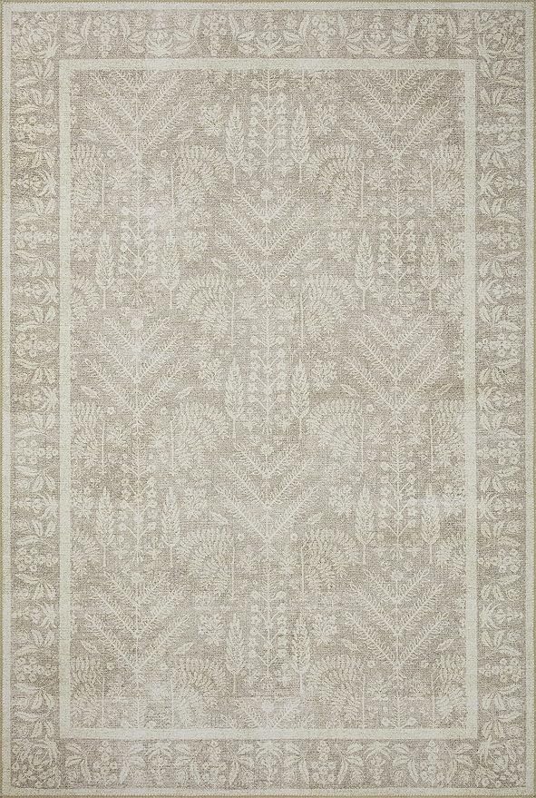 Loloi Rifle Paper Co. Maison Collection MAO-02 Bough Natural 7'-6" x 9'-6", .19" Pile Height, Area Rug
