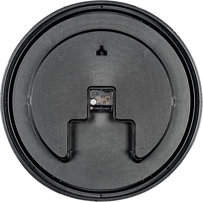 Bernhard Products Large Decorative Wall Clock 20 Inch Silent Non Ticking Battery Operated Quartz Vintage Stylish with Rustic Dark Brown Rim for Home Living/Dining Room Kitchen & Over Fireplace