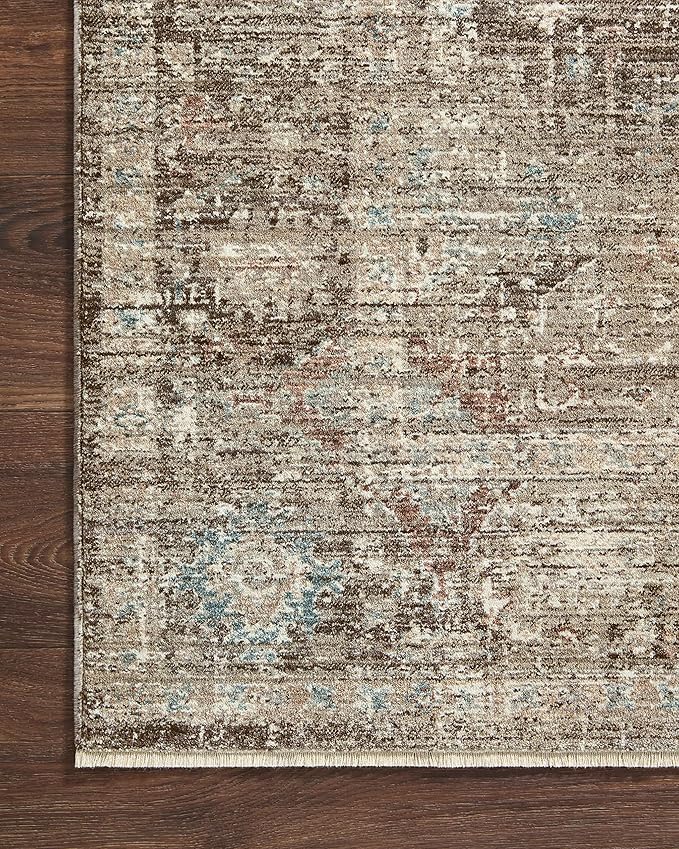 Loloi Magnolia Home by Joanna Gaines Millie Collection MIE-03 Charcoal/Dove 2'-7" x 10'-0", .25" Pile Height, Runner Rug