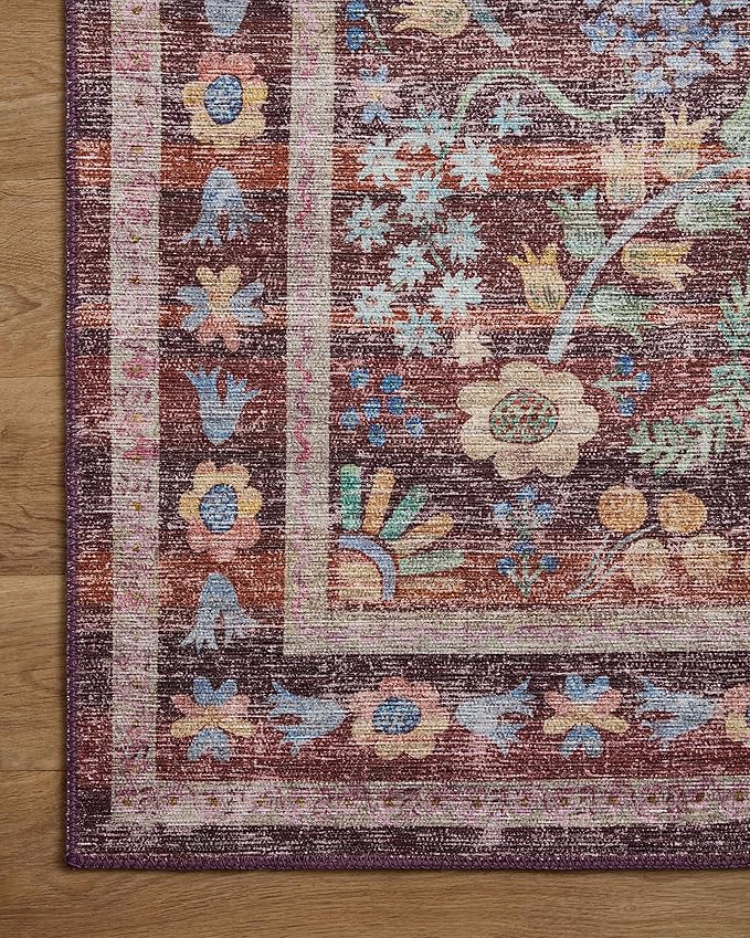 Loloi Rifle Paper Co. Maison Collection MAO-06 Red 2'-6" x 12'-0", .19" Pile Height, Runner Rug