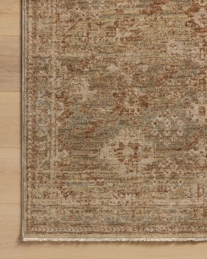 Loloi Magnolia Home by Joanna Gaines Junie Collection JUE-03 Spice/Multi 5'-3" x 5'-3", .38" Pile Height Round Area Rug